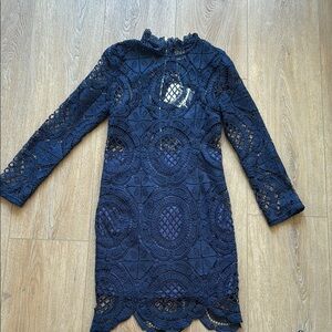 Navy blue Lace mini Dress